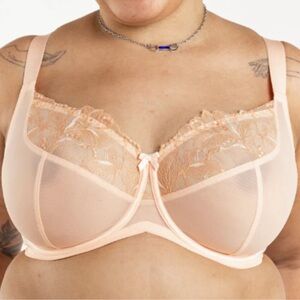 Elegant Lace Bra in Peach